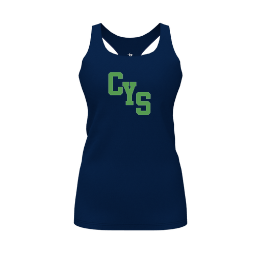 [FT0TRBNV-FYS-LOGO2] Decker Racerback Tank Top (Female Youth S, Navy, Logo 2)