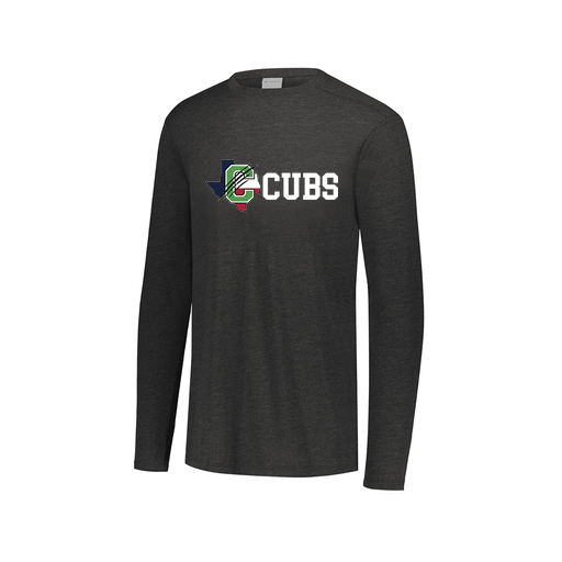[FTLCUBBK-AXS-LOGO3] Decker Men's Tri-Blend T-Shirt - Long Sleeve (Adult XS, Black, Logo 3)