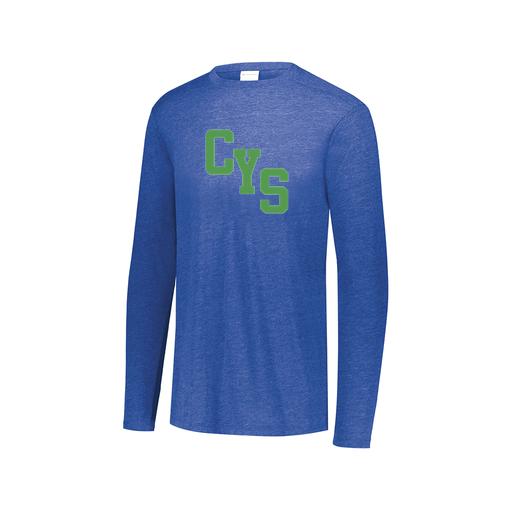 [FTLCUBRY-AXS-LOGO2] Decker Men's Tri-Blend T-Shirt - Long Sleeve (Adult XS, Royal, Logo 2)